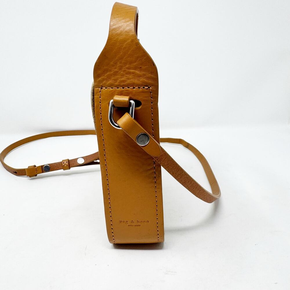 Rag & Bone Journee Suede Leather Crossbody Bag Tan Beige Mini - Picture 6 of 12